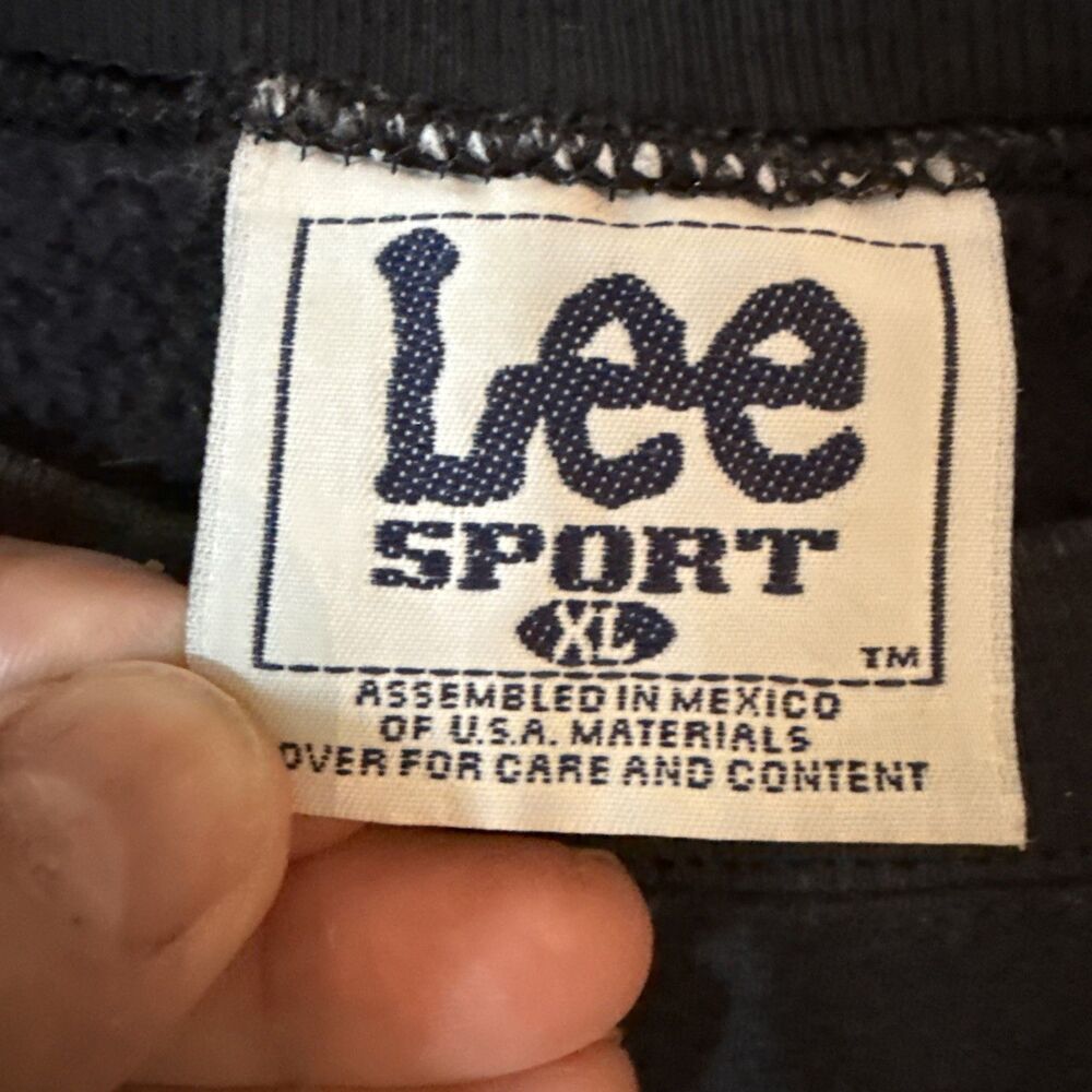 Vintage 90s MLB Oakland Athletics Lee Sport Black Sweatshirt | Men's XL - Picture 4 of 8